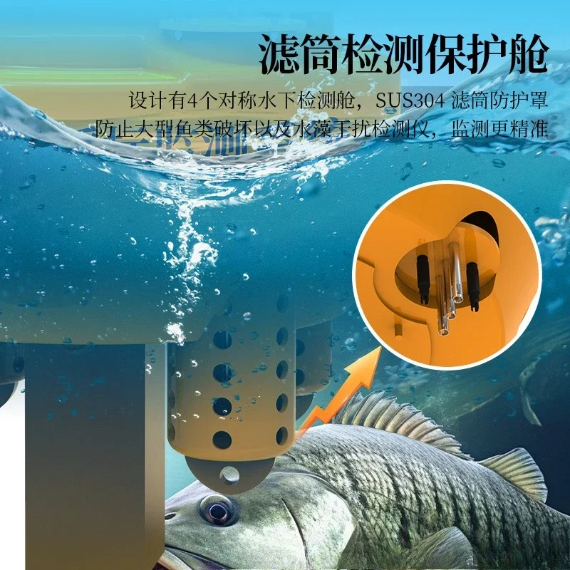 The system transmits dissolved oxygen, pH, and residual chlorine multi-parameter detector of water quality online COD