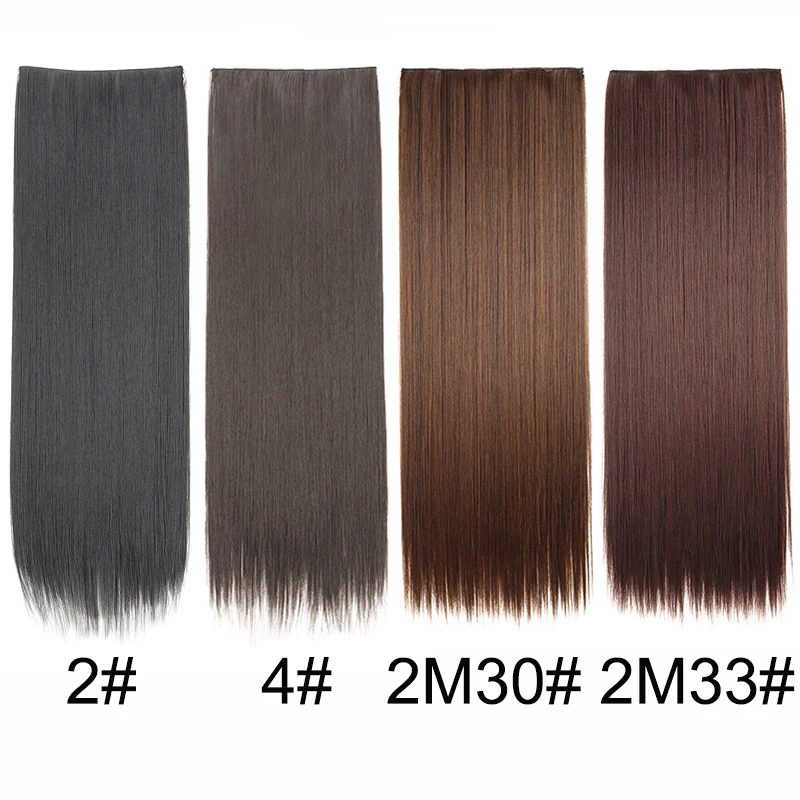 32Inch/40Inch Synthetic Long Straight Hair Extension 5 Clips-in Hair Black Brown Natural Invisible Hairpiece for Women image 3