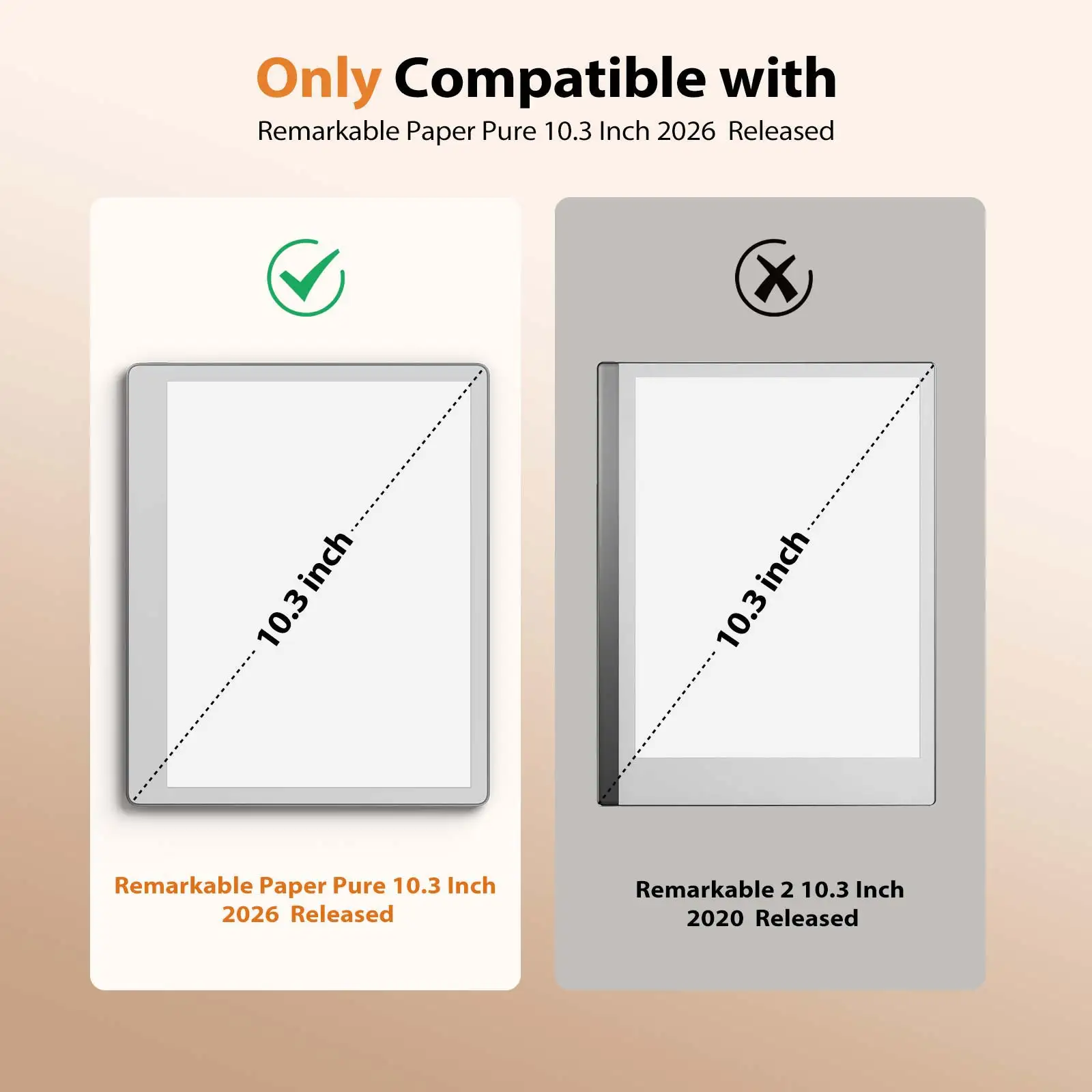 Case for Remarkable Paper Pure 10.3'' 2026 Slim Lightweight Hard Back Shell Folio Cover with Clasp Support Auto Wake Sleep
