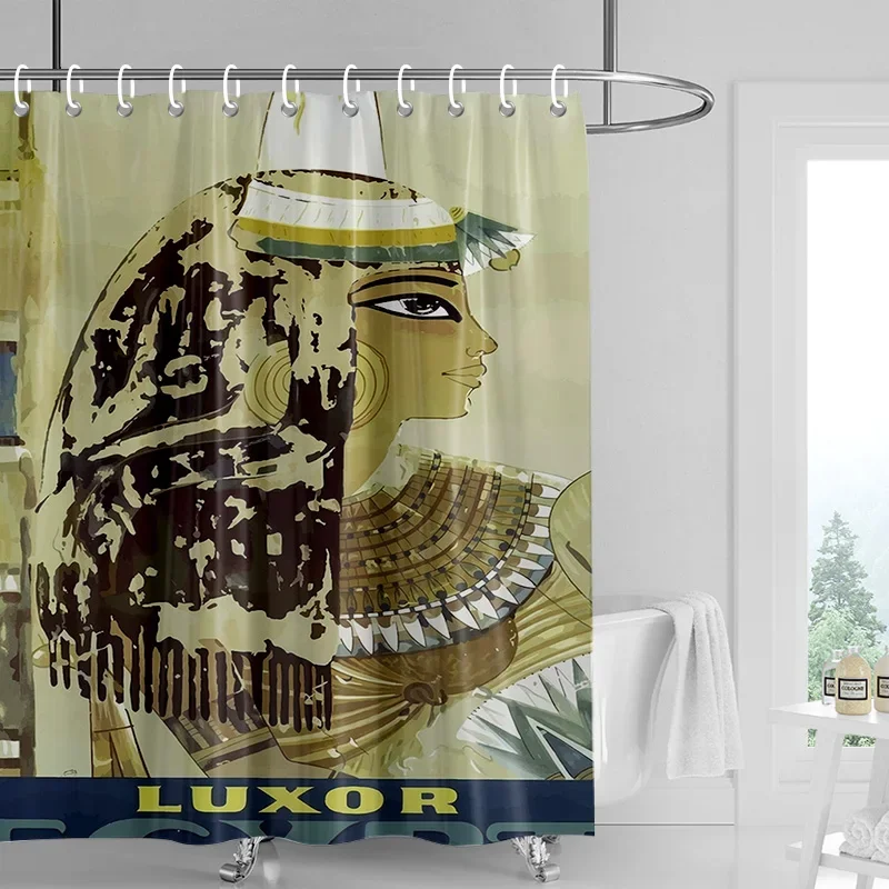 Home decoration shower curtains for bathroom waterproof curtain fabric Modern Nordic style Living Room Egypt pharaoh retro