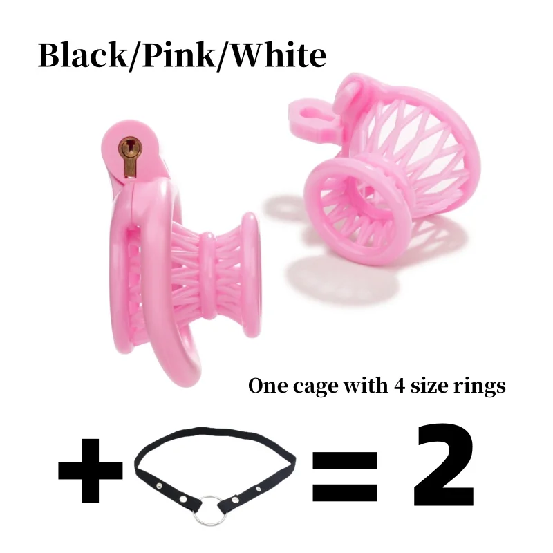 New Design Male Negative Chastity Cage Penis Lock Sissy Chastity Device Penis Restraint Control with 4 Size Rings Fixed Belt 18+