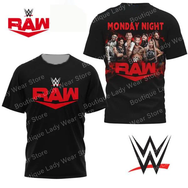 

WWE Monday Night Raw Celebration In 2025 Men And Women Jersey Summer Short Sleeve Children Tee Tops Fashion Women T-shirt