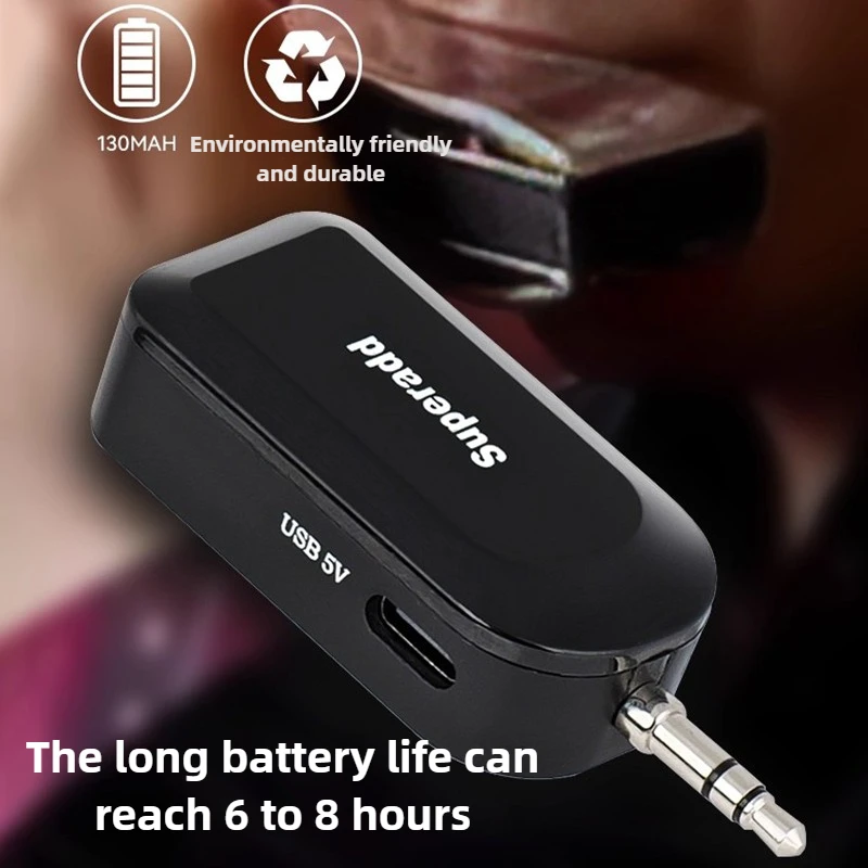 2.4G هارمونيكا لاقط حلقي لاسلكي 360 ° تدوير هارمونيكا ميكروفون الحد من الضوضاء مرحلة الأداء لاقط أداة جزء #5