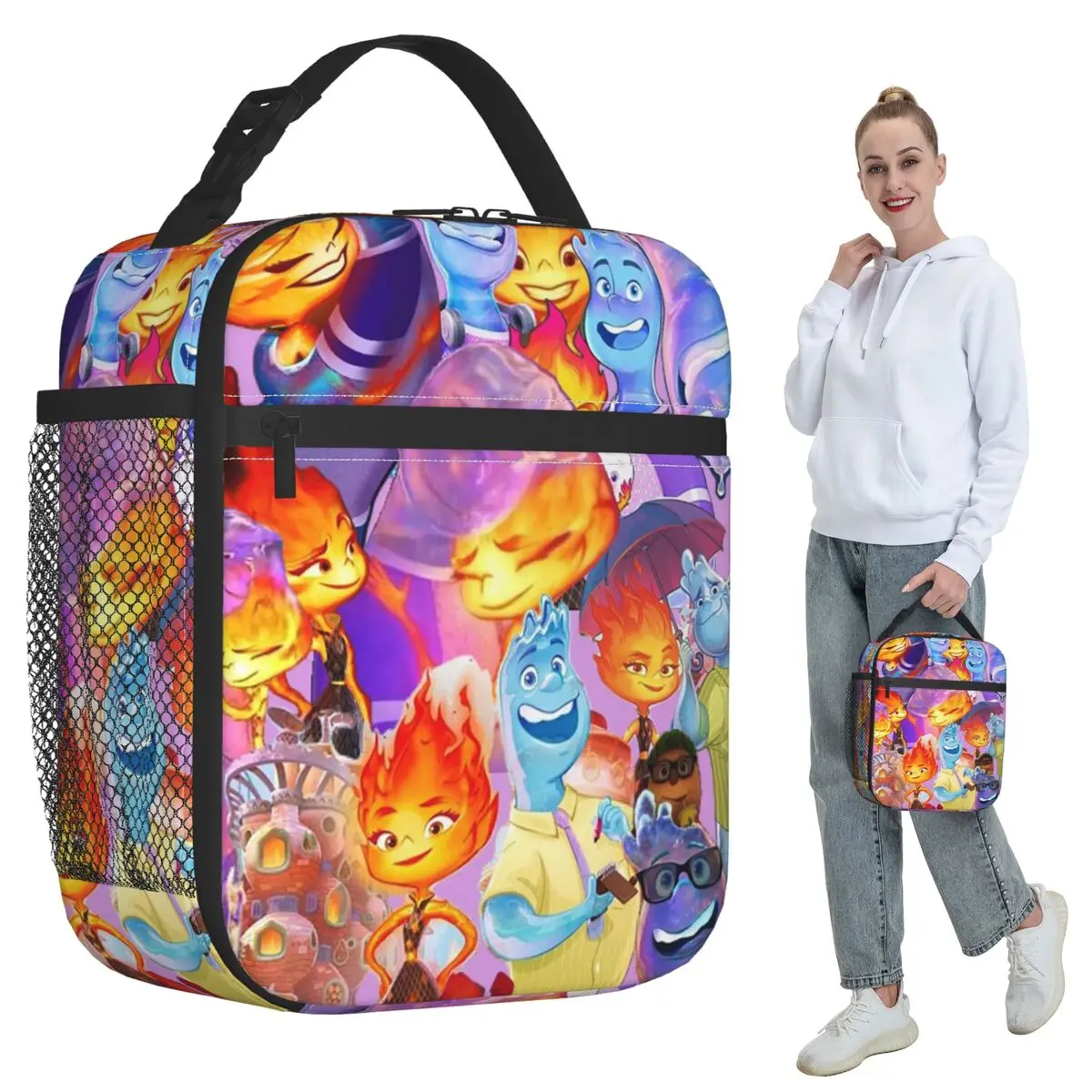 

Cartoon ElementTal Insulated Lunch Bag for Women Office Cooler Thermal Food Box Tote Portable Lunch Boxes Container