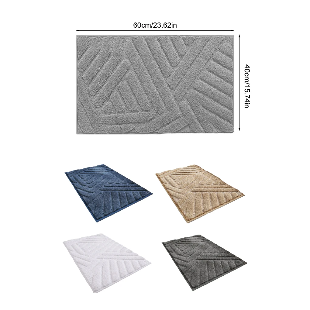 Easy To Install Bathroom Mat - Waterproof And Stylish Modern Luxurious Non-slide Bathroom Mat blue