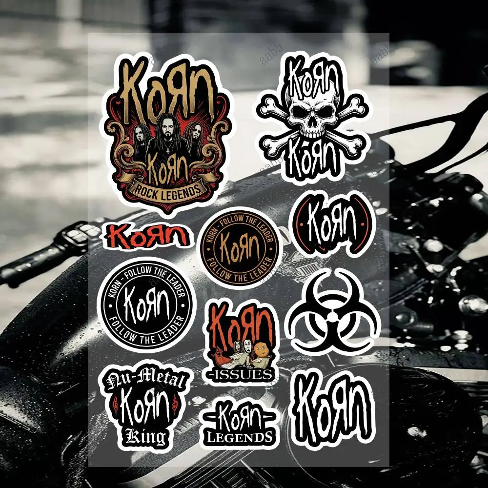 K-korn-R-RoC-ck Motorcycle Sticker Set Reflective Decals For Helmet Fuel Tank Fairing Body Custom Bike Graphics Kit