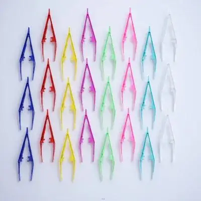 Ensemble de pinces à sourcils et à paupières, outils de maquillage jetables en plastique, longueur 10.5cm