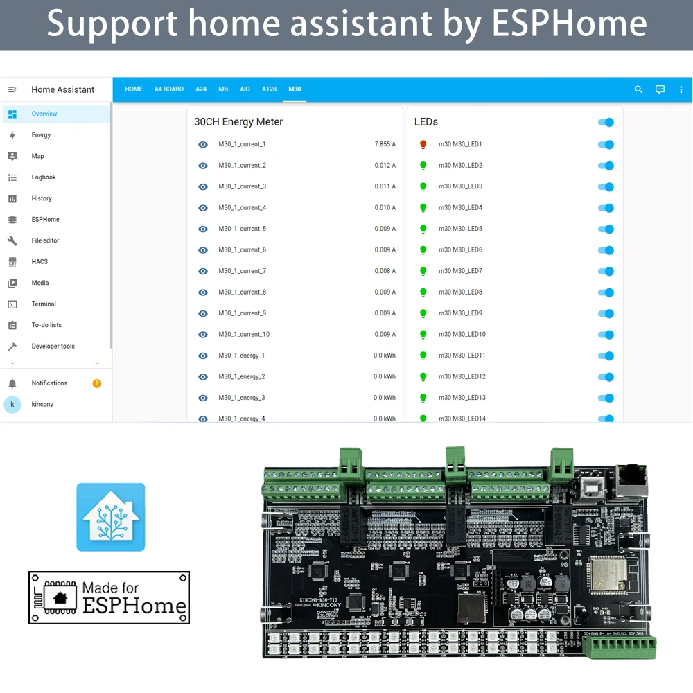 Imagem -05 - Braçadeira ct Energia Monitor Placa de Tensão Wi-fi Rj45 Rs485 4g Modbus Iic Rbg Led Cartão sd Kc868-m30 Esp32 3ch Zmpt101b