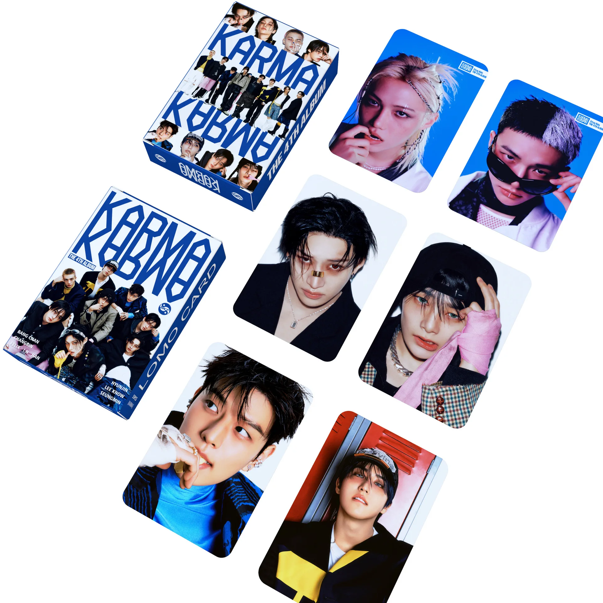 55 album StrayKids regular, kartu kecil KARMA, kartu foto selebriti, koleksi Huang Xuanchen, kartu Lomo