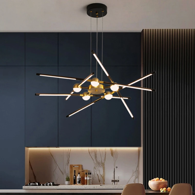 Modern Minimalist LED Living Room Chandeliers New Personality Creative Restaurant Lamp Nordic Fashion Bedroom Room Chandelier