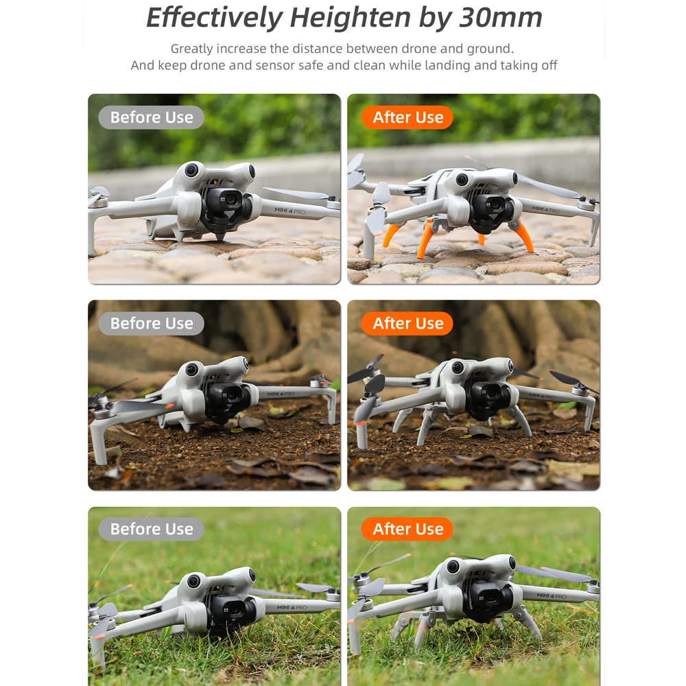 Sunnylife pour DJI MINI 4 Pro train d'atterrissage surélevé araignée engrenages Extensions Support jambe protecteur pour DJI Mini 4Pro Drone pièces