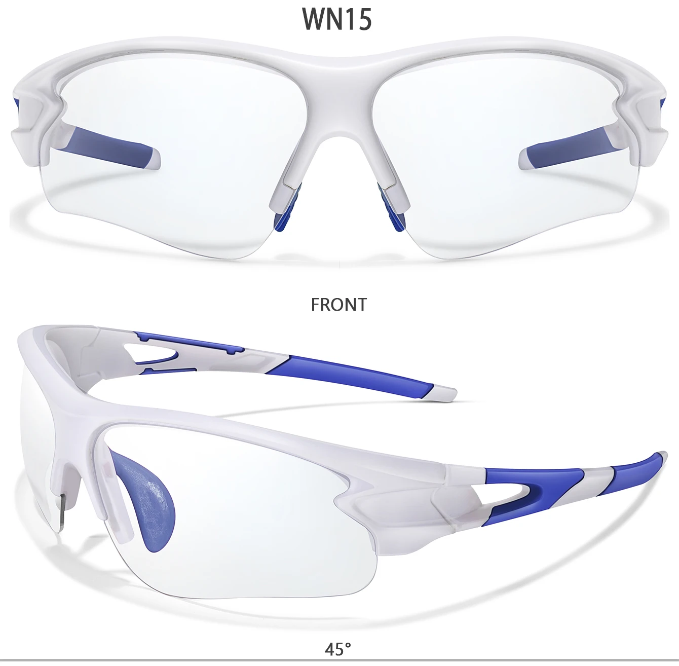 Photochrome Sport-Sonnenbrille für Herren und Damen – Modische Halbrahmen-Brille für Radfahren, Laufen und Wandern – Detail 9