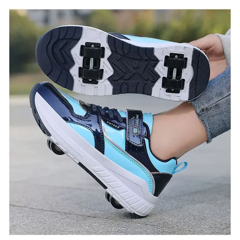 Sepatu Badai Kulit Baru Perdagangan Luar Negeri Musim Semi 2025 Sepatu Roda Empat Sepatu Anak-anak Sepatu Kets Anak-anak