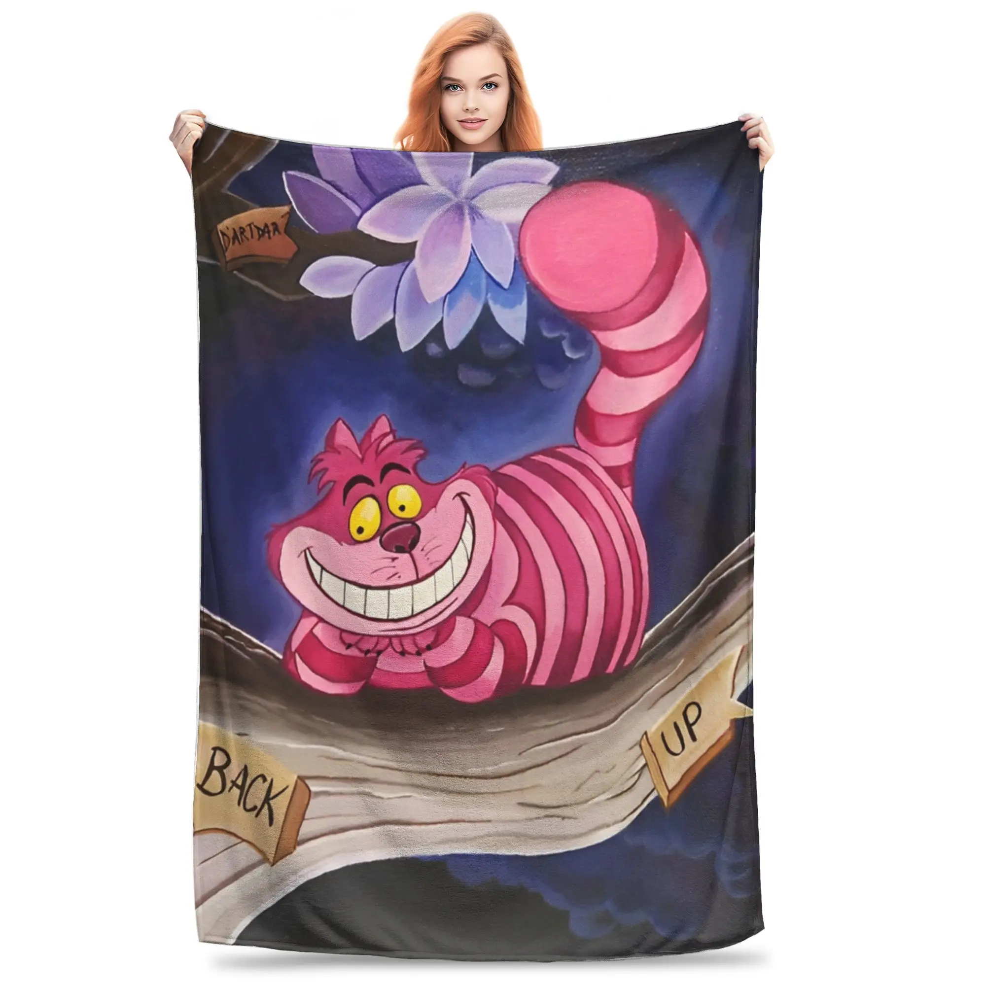 

Подарочное одеяло Чеширского цвета «Алиса в стране чудес» для мужчин и женщин, супер мягкие уютные пледы для дивана 50x60 дюймов, разные размеры