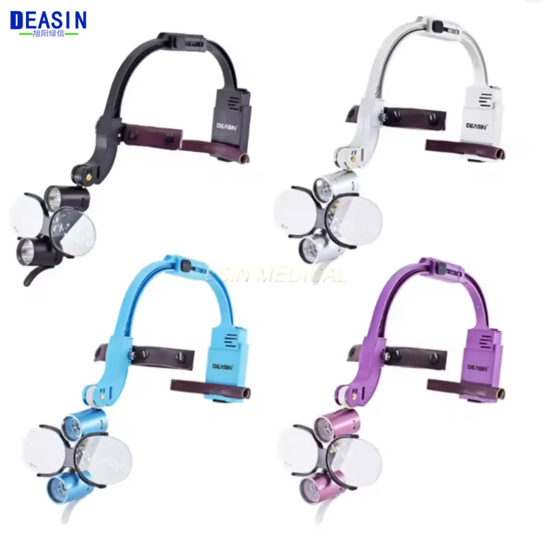 Whole Set Dr. Kim 2.5X 3.5X Dental LED Headlight For Magnification Binocular Loupes 5W Light Dentist Surgical Headlight