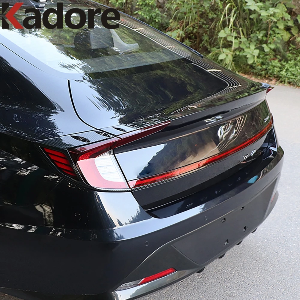 Rear Tail Light Lamp Cover Trim For Hyundai Sonata 2020 2021 2022 2023 Carbon Fiber Car Taillight Molding Trims Accessories
