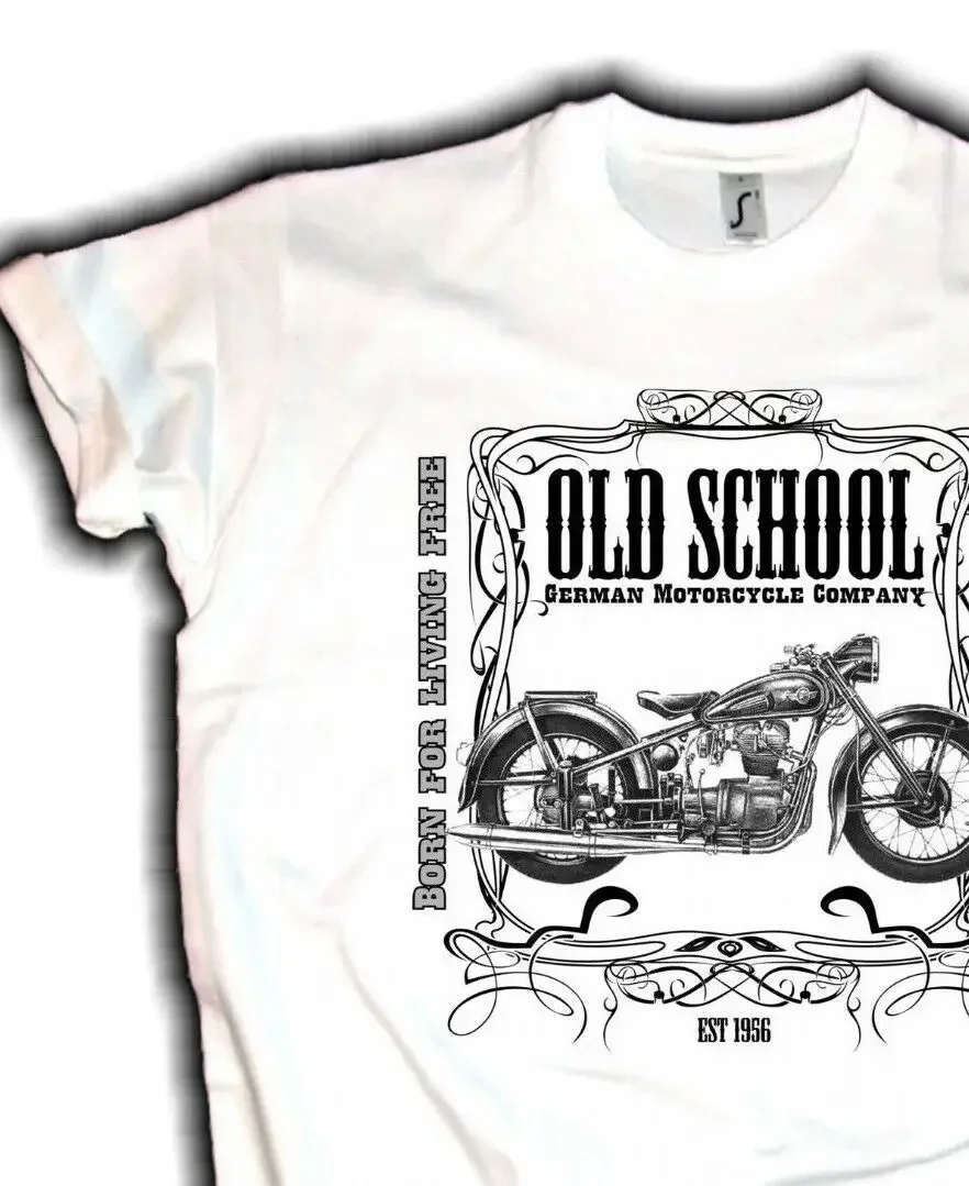 Awo Herren Biker Oldtimer Touren Sport Kult Motorrad Old School Weiss New 2019 Fashion Men Summer Style Cool Tees Shirts