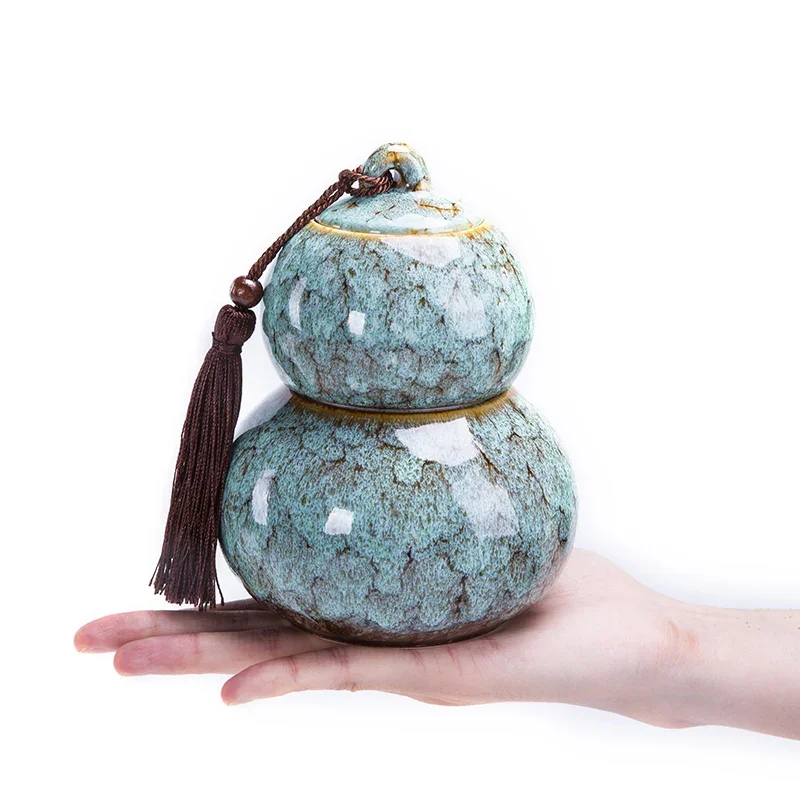 Large gourd tea can, ceramic storage sealed  waking universal loose moisture-proof tank packaging box