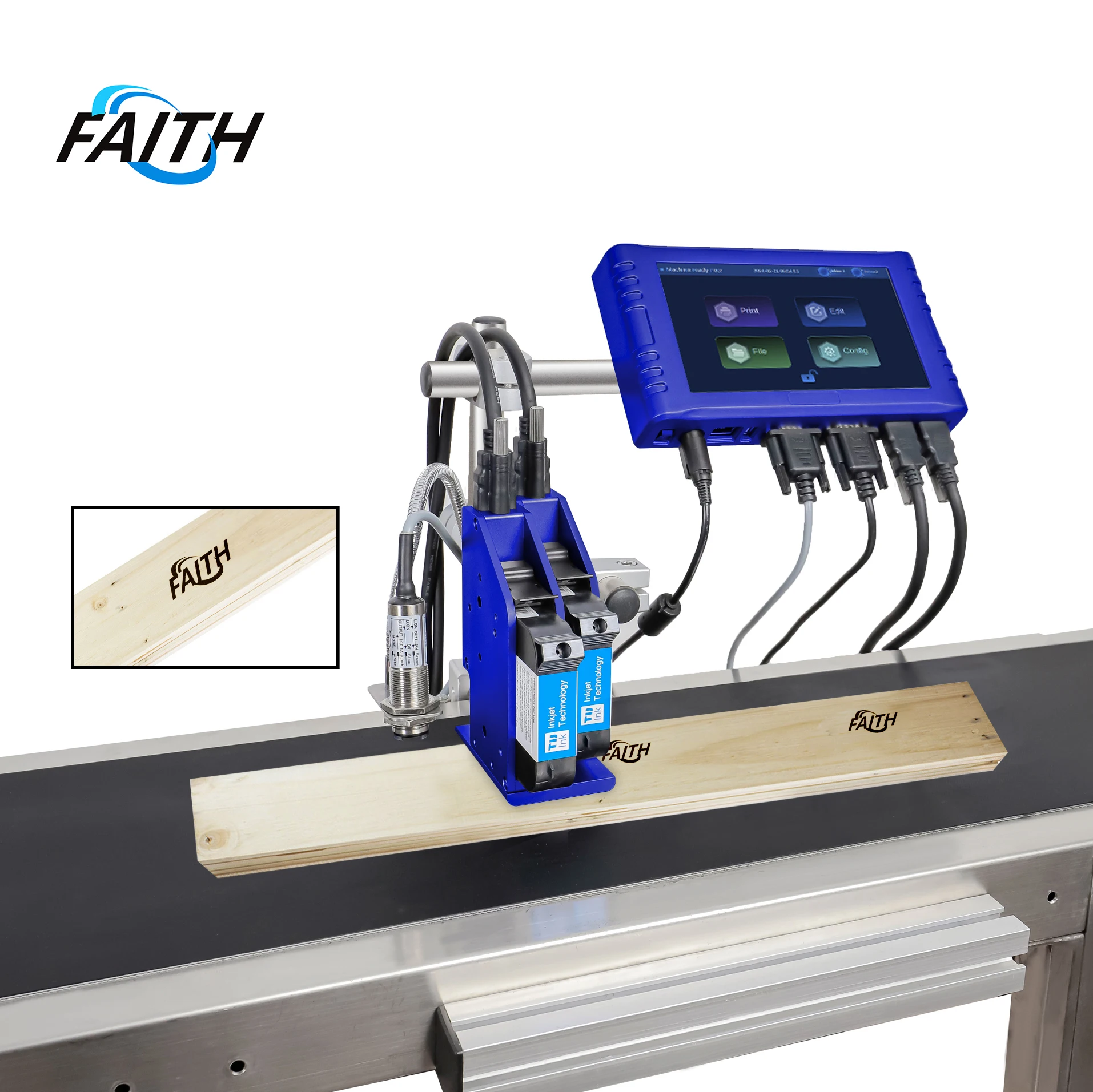 Faith 12.7mm Multi Languages Online Inkjet Printer For Food Package Expiry Date Continue Printing Machine