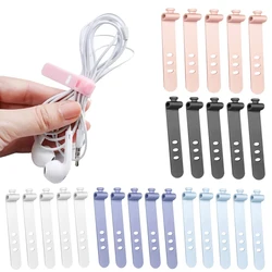 Correa de silicona para auriculares, organizador de cables USB, 4/12/20 piezas