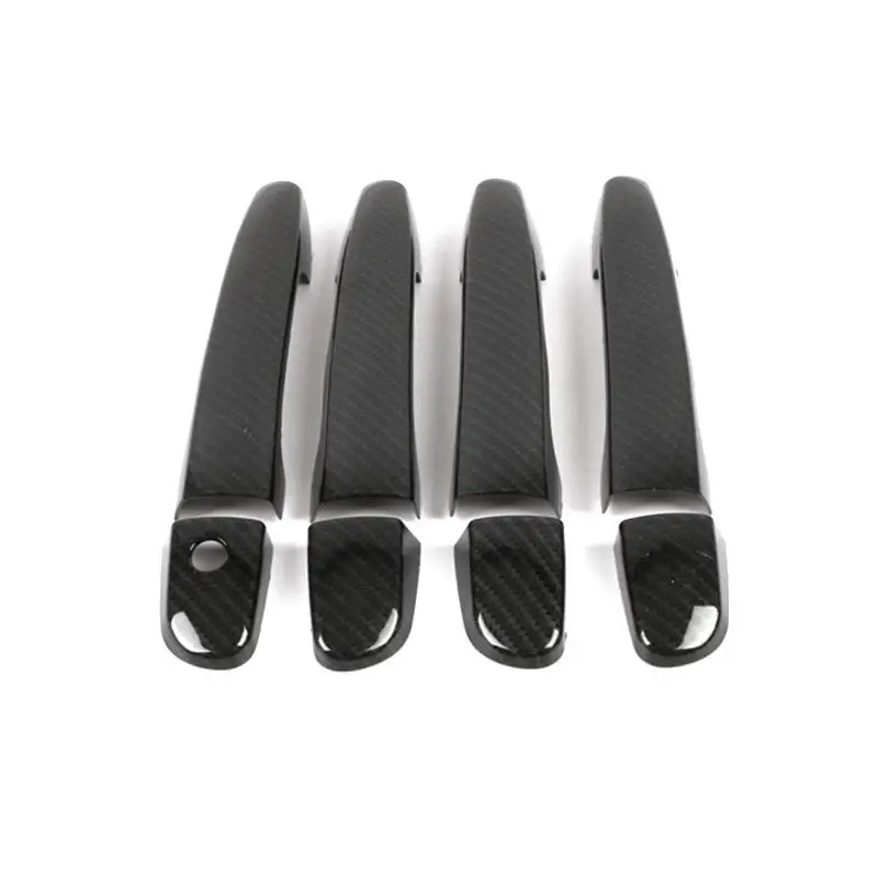 Car LHD 8pcs ABS Accessories Carbon Fiber Texture / Glossy Black Door Handle Cover Trim For Mazda CX-4 2007-2018