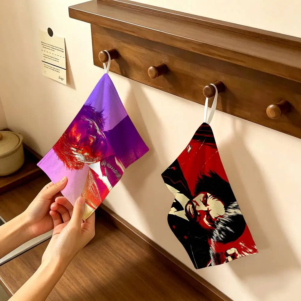 Action Movie J-John W-Wick Polyester Cotton Hand Wiping Towel, Hanging Design, Durable for Household Restaurant Toilet Use