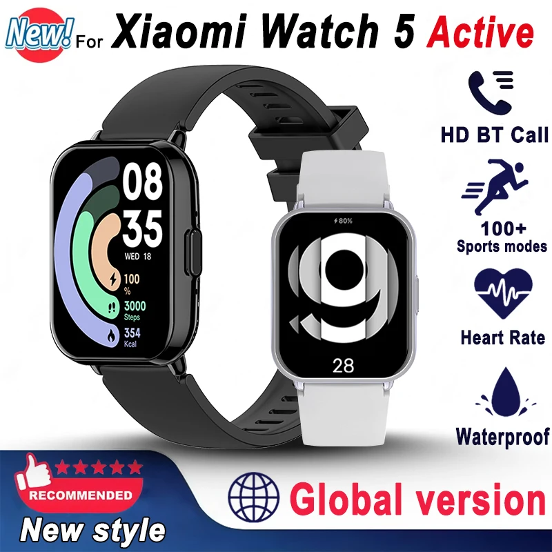 New For Xiaomi Redmi Watch 5 Active Global Version HD Display 100+ Sports Mode Heart Rate Bluetooth Call Waterproof Smart Watch