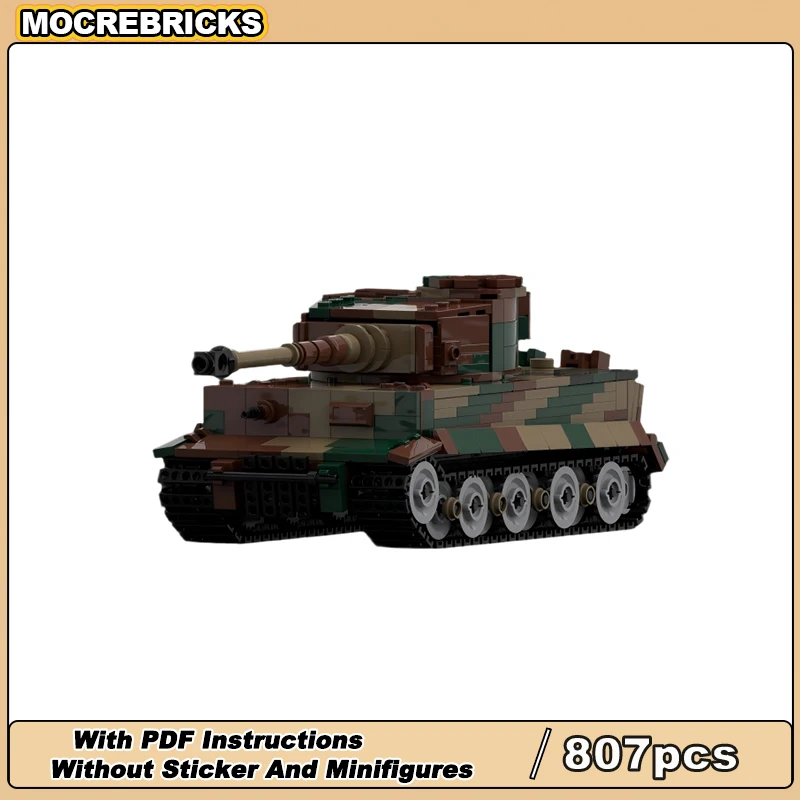 

WW II German Military Series MOC Tiger Type I Tank Building Block Assembly Technology DIY Bricks Collector Sets Toy Gifts