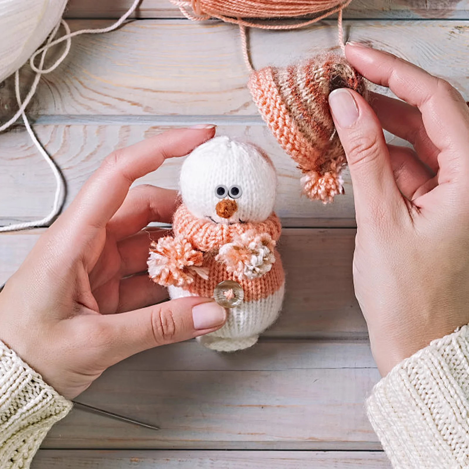 

5sheets Self-Adhesive Wiggle Eyes Plastic Eyeballs for Stuffed Animals Crochet Crafts DIY Supplies Hand-Made Design Eye