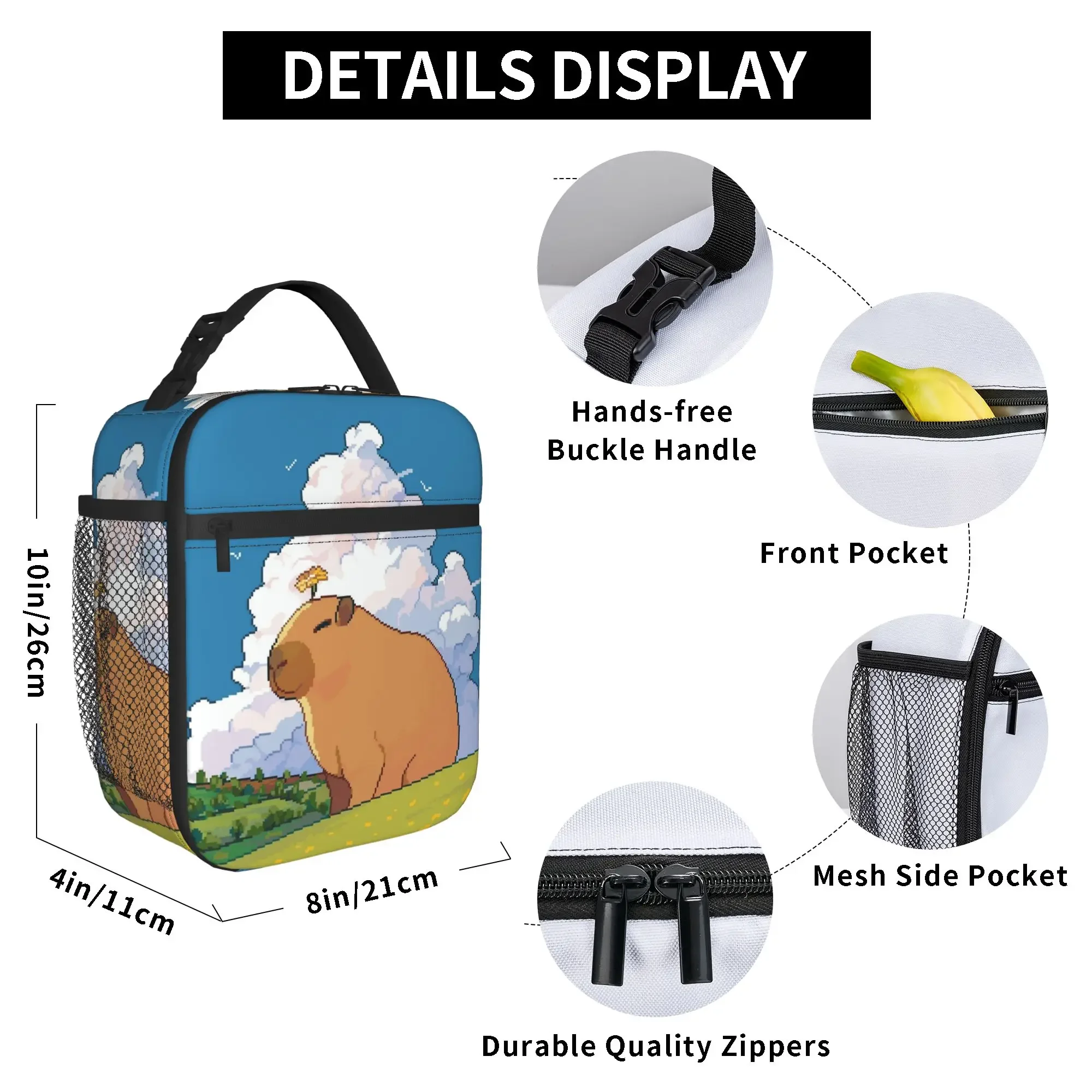 Mount Capybara Cute Thermal Insulated Lunch Bag for School  Portable Food Bag Container Cooler Thermal Lunch Box