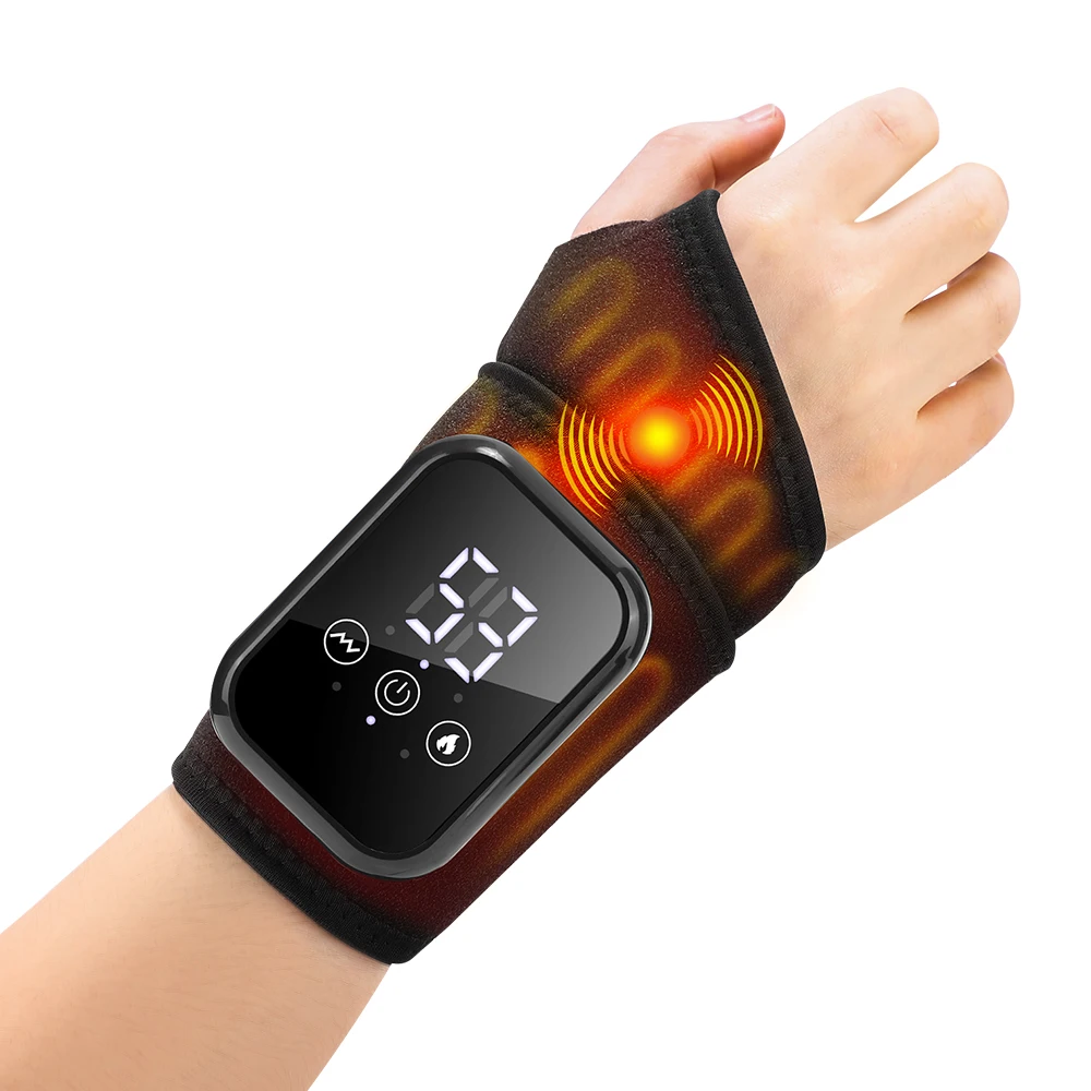 

Electric Wrist Massage Heating Pad 3 Heating Levels And 3 Vibrations Wrist Brace Wrap Guard Hot Compress Wristband