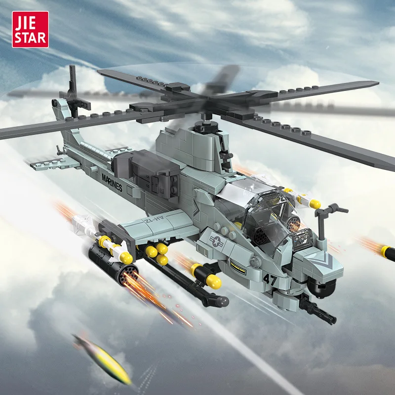 

Конструктор-модель вертолета-истребителя, серия «Военная техника», украшение в виде самолета для мальчиков, игрушки для сборки из мелких деталей, подарок для детей