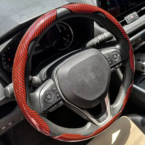 10 best sales steering wheel cover carbon fiber - №8
