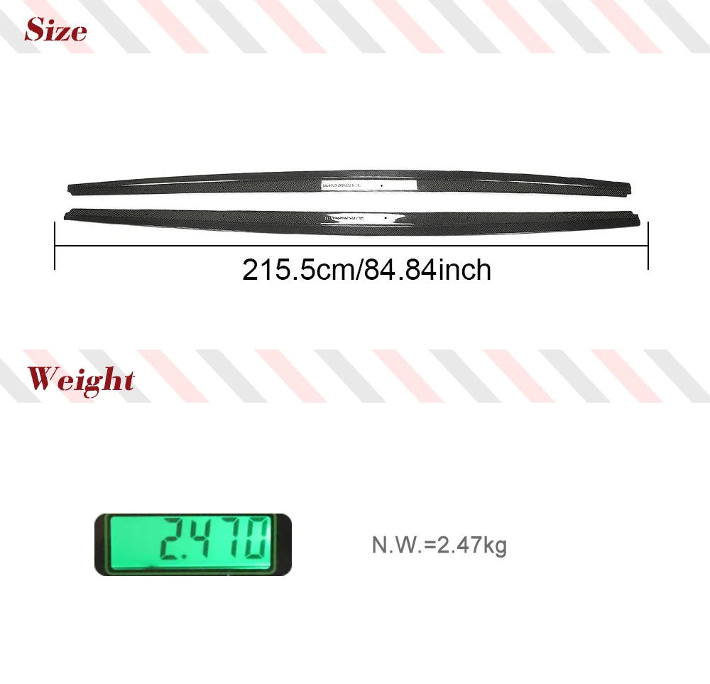 Carbon Fiber Side Skirt Extension Lip Spoiler for BMW F10 M-Sport M5 535i 528i Base 2011-2016 Side Door Bumper Lip view 4