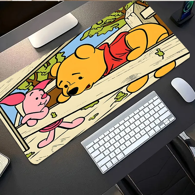 لوحة ماوس Winnie the Pooh - حصيرة مكتب مطاطية متينة غير قابلة للانزلاق مع تصميم Tigger & Piglet للاعبين والاستخدام المكتبي والمنزلي - متعددة الأطراف