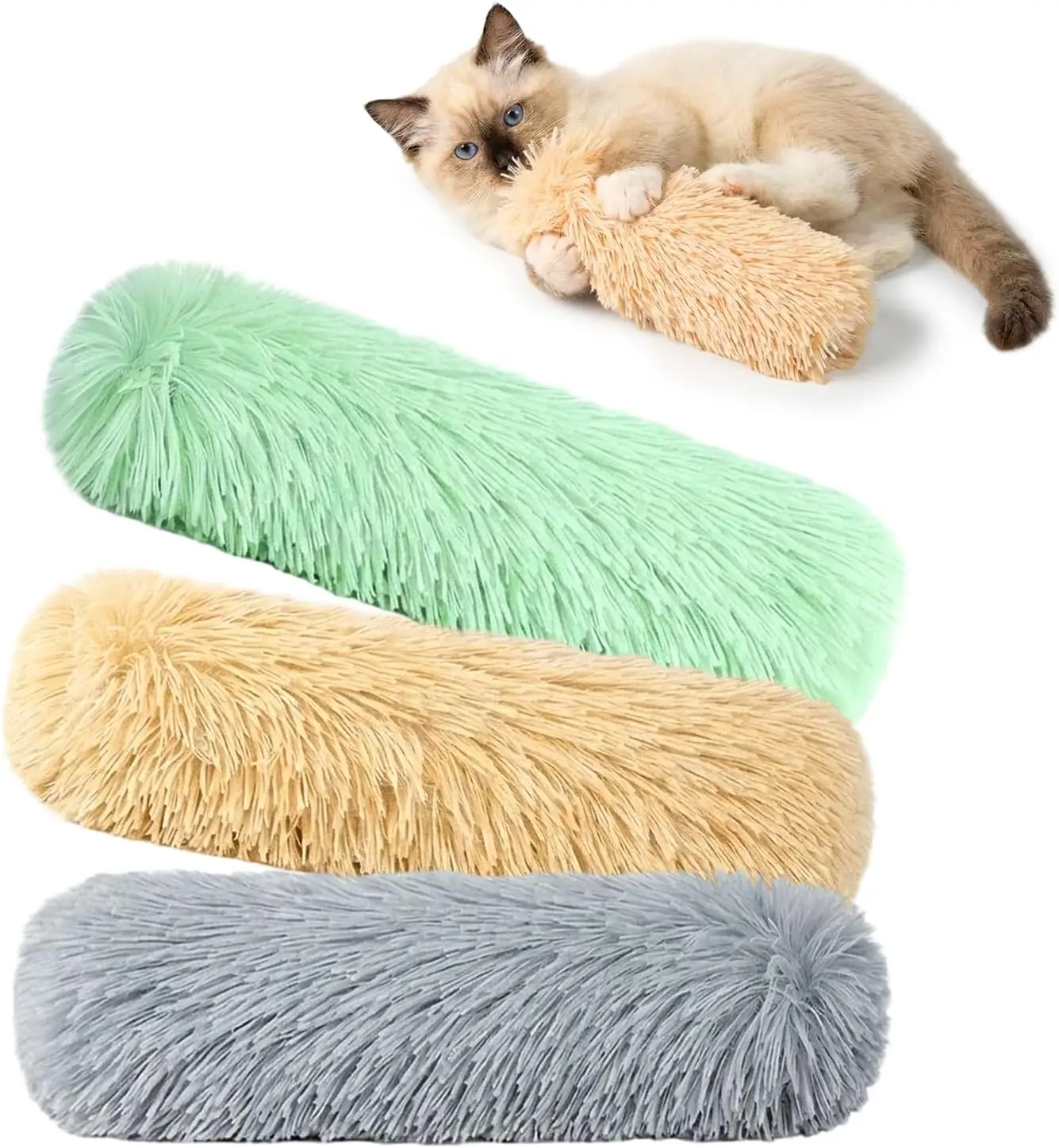 3er-Set Katzenspielzeug: Katzenminze-Kissen, langes Plüsch-Katzenkicker-Spielzeug, weiches interaktives Kaukissen für Kätzchen, bissfestes Haustierspielzeug