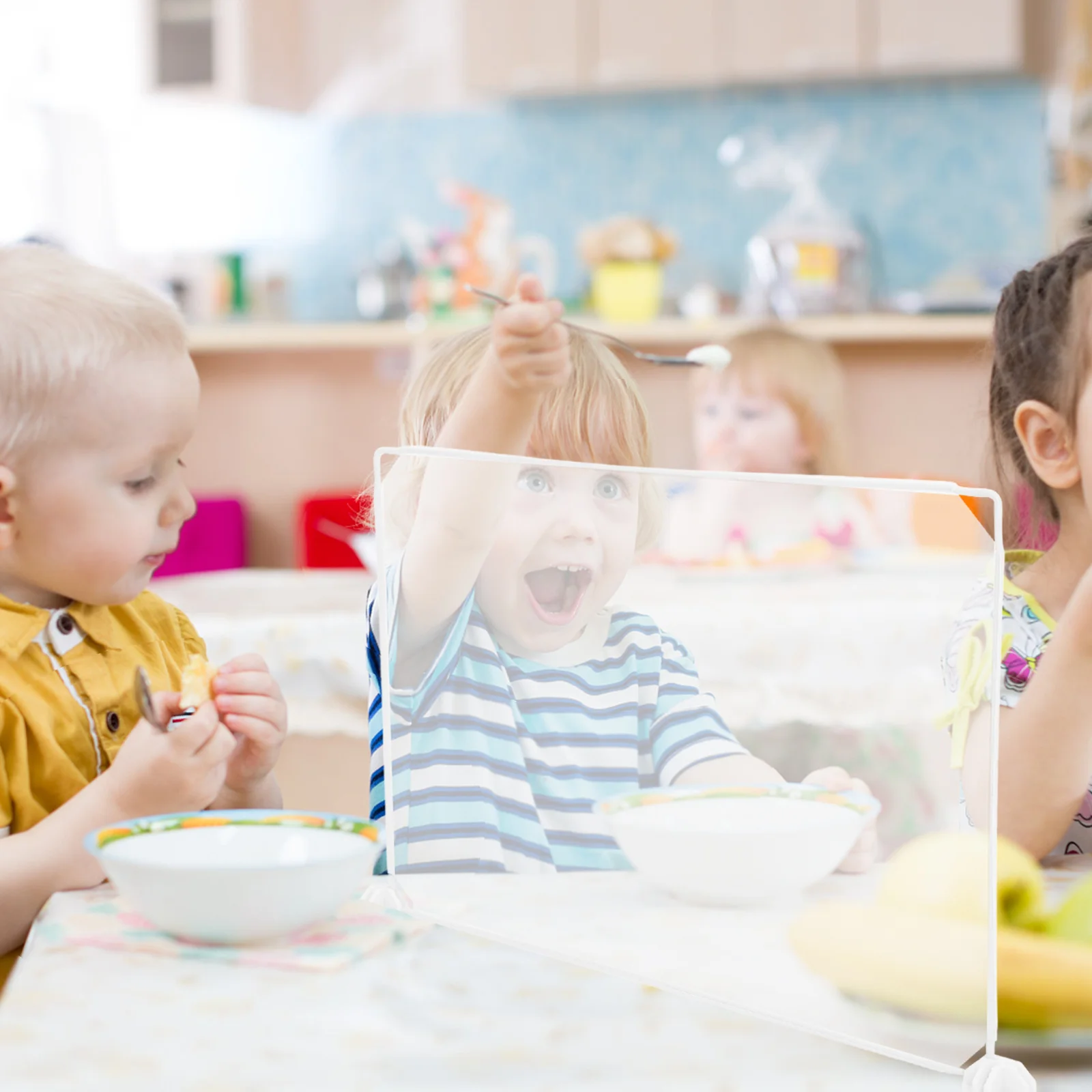 1Set Compact Clear Sneeze Guard Desk Divider Multi-Functional Use for Offices Schools Pharmacies Cashiers Receptions