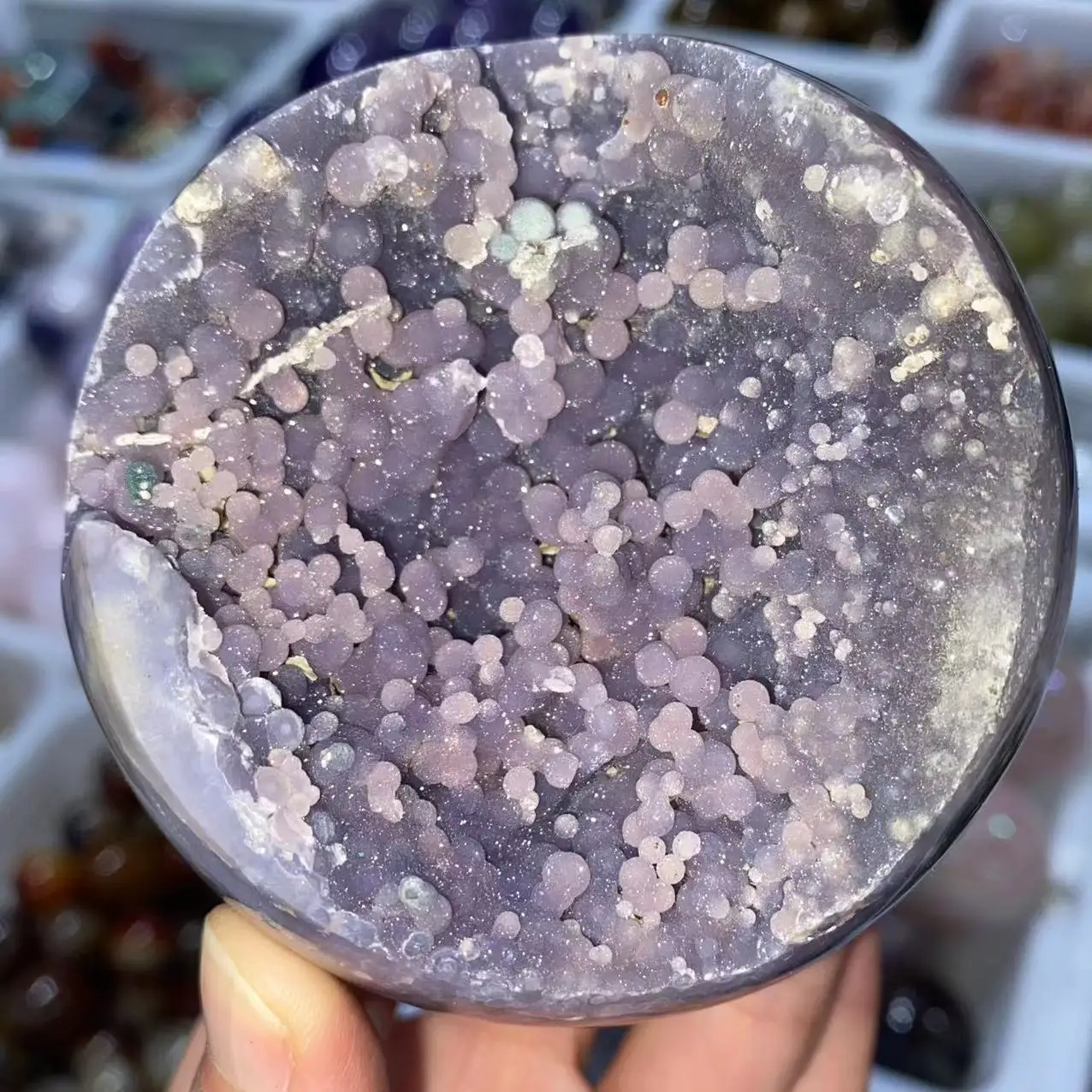 Natural Starlight Grape Agate Crystal Sphere Reiki Healing Room Decoration Gift Aquarium Decoration Divination Meditation Purify