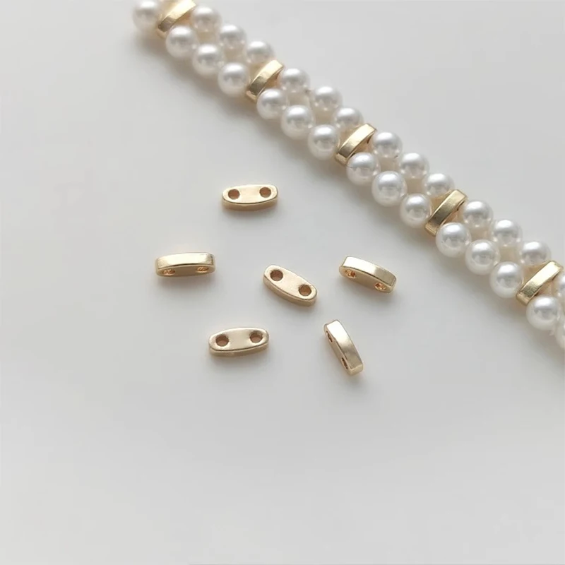 5x2mm 14K Gold Plated 2 hole Multi Strand tiny Spacer Bar Beads For DIY Bracelet Jewelry Making Supply