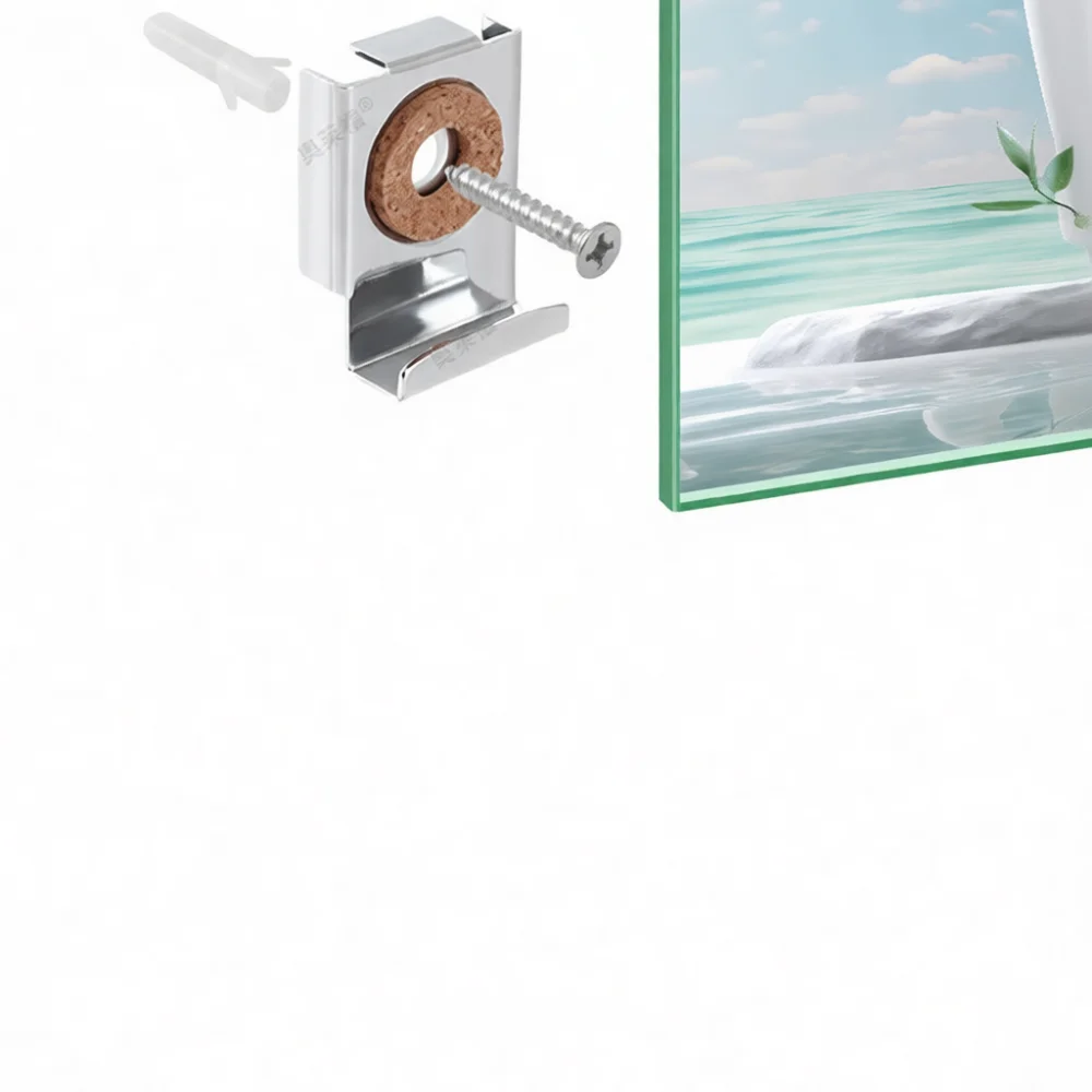 Modern Square Mirror Support Brackets Adjustable Glass Clamp For Bathroom Wall Decoration Hardware Corrosion Resistant Retainer