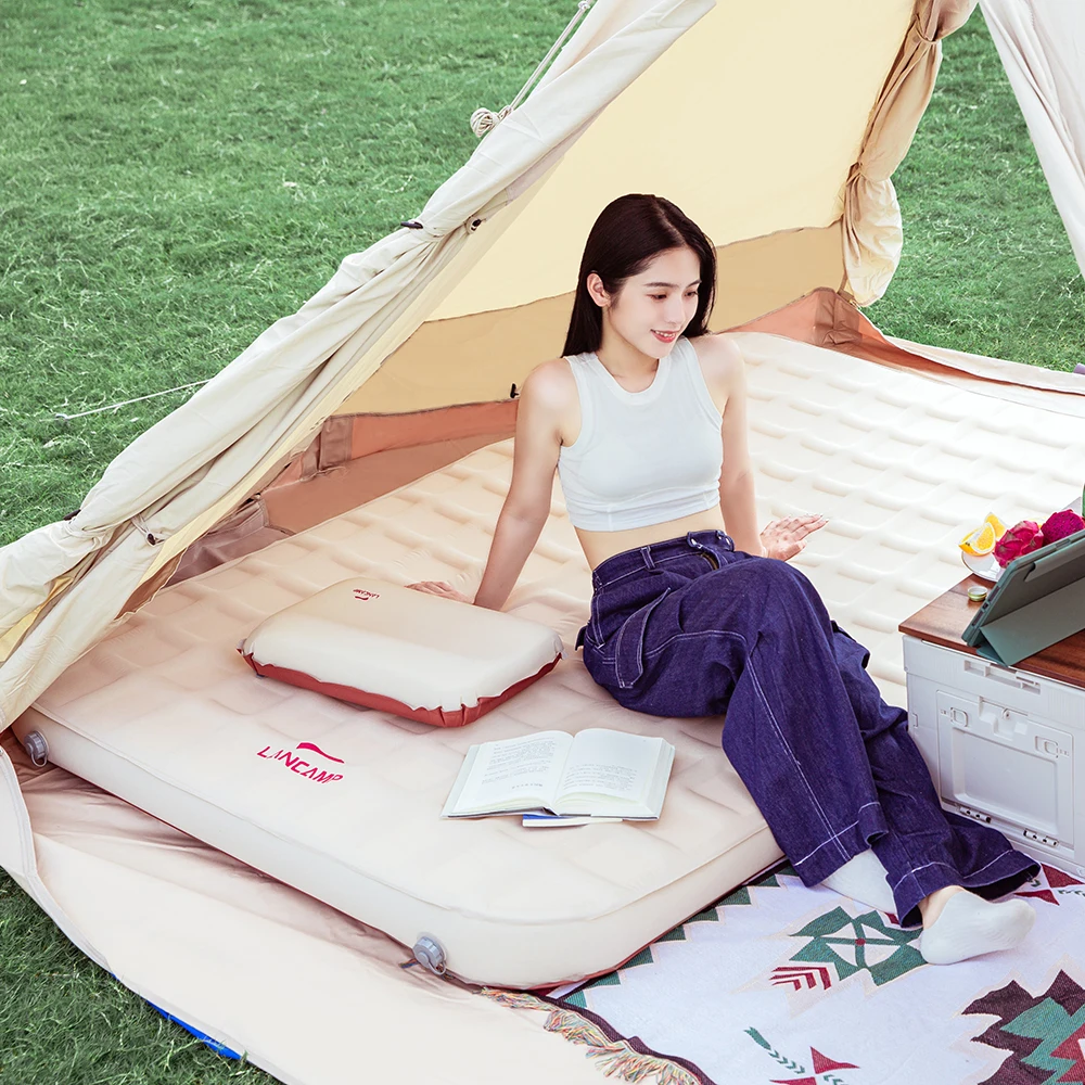 Mata kempingowa 3D z TPU, dmuchana, gruba, podwójna, samopompująca się, komfortowa mata kempingowa z pianką.