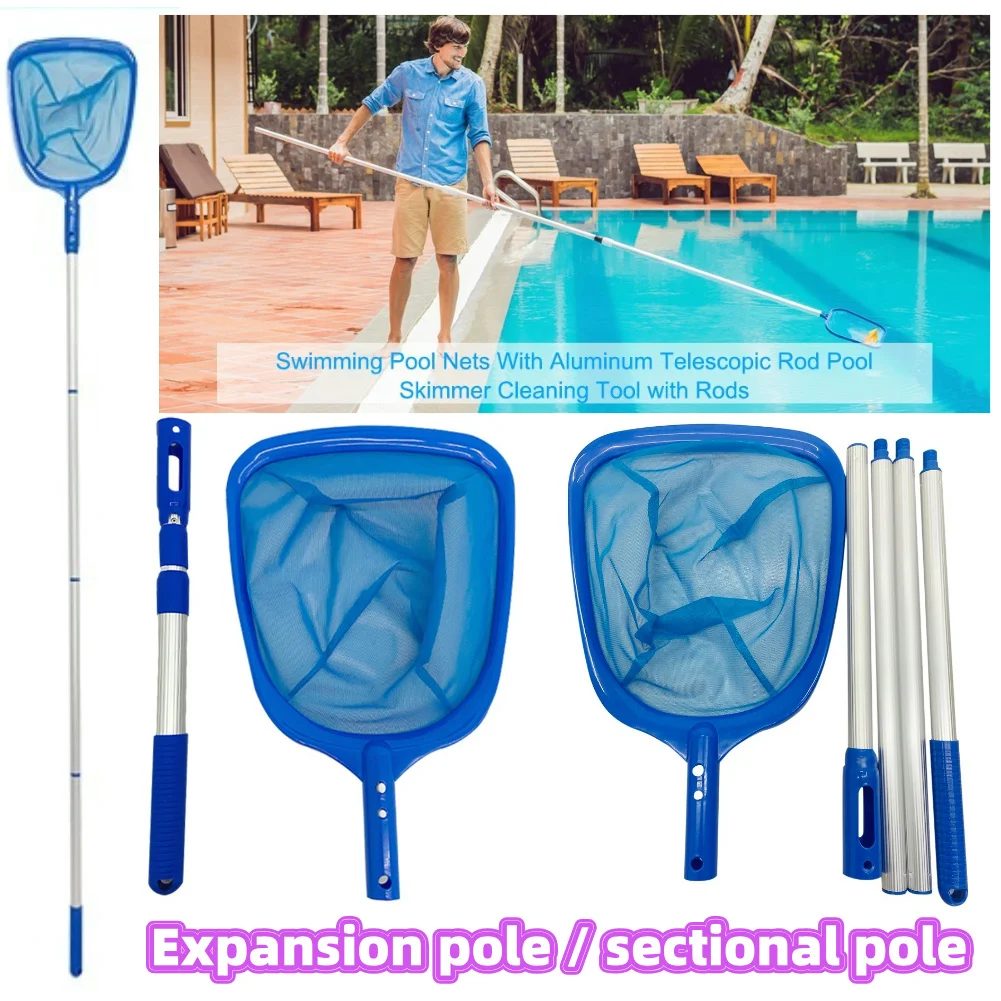 Swimming Pool Sweeping Net Telescopic Swimming Pool Cleaning Net Detachable Lightweight Multifunctional Debris Tools Accessories