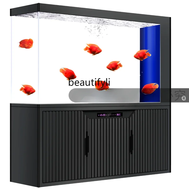 New dragon fish tank living room office large light luxury professional grade bottom filter glass ecological aquarium