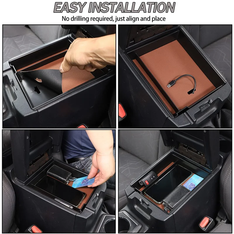 

Поднос-органайзер на центральной консоли для Toyota Tacoma 2016-2022, ящик для хранения в подлокотнике, запасные части, аксессуары для интерьера, ABS