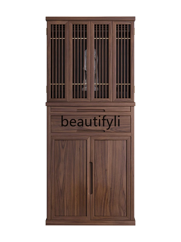 Buddhist niche new Chinese vertical cabinet Buddhist platform with door