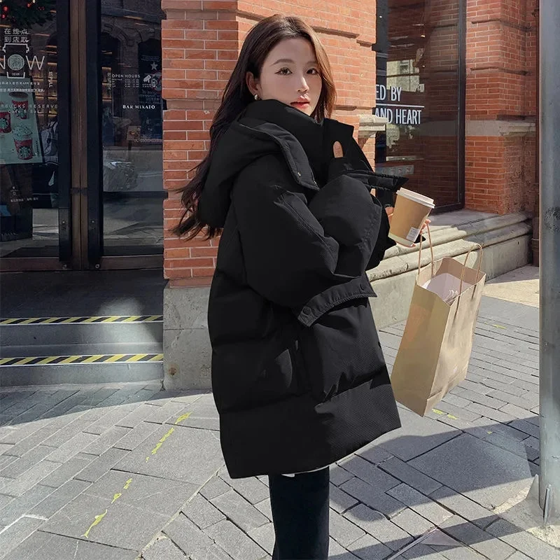 Autunno Inverno Donna Breve Imbottiture Cappotto di Cotone 2025 Donna Maniche Lunghe Parka Outwear Retro Lady Giacca imbottita in Cotone Allentato con Cappuccio