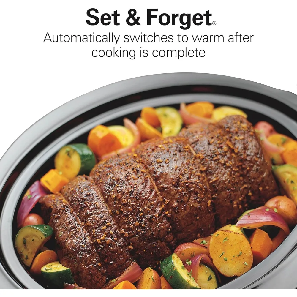 

Портативная программируемая мультиварка-скороварка на 7 кварт с крышкой для путешествий и чашей, пригодной для мытья в посудомоечной машине