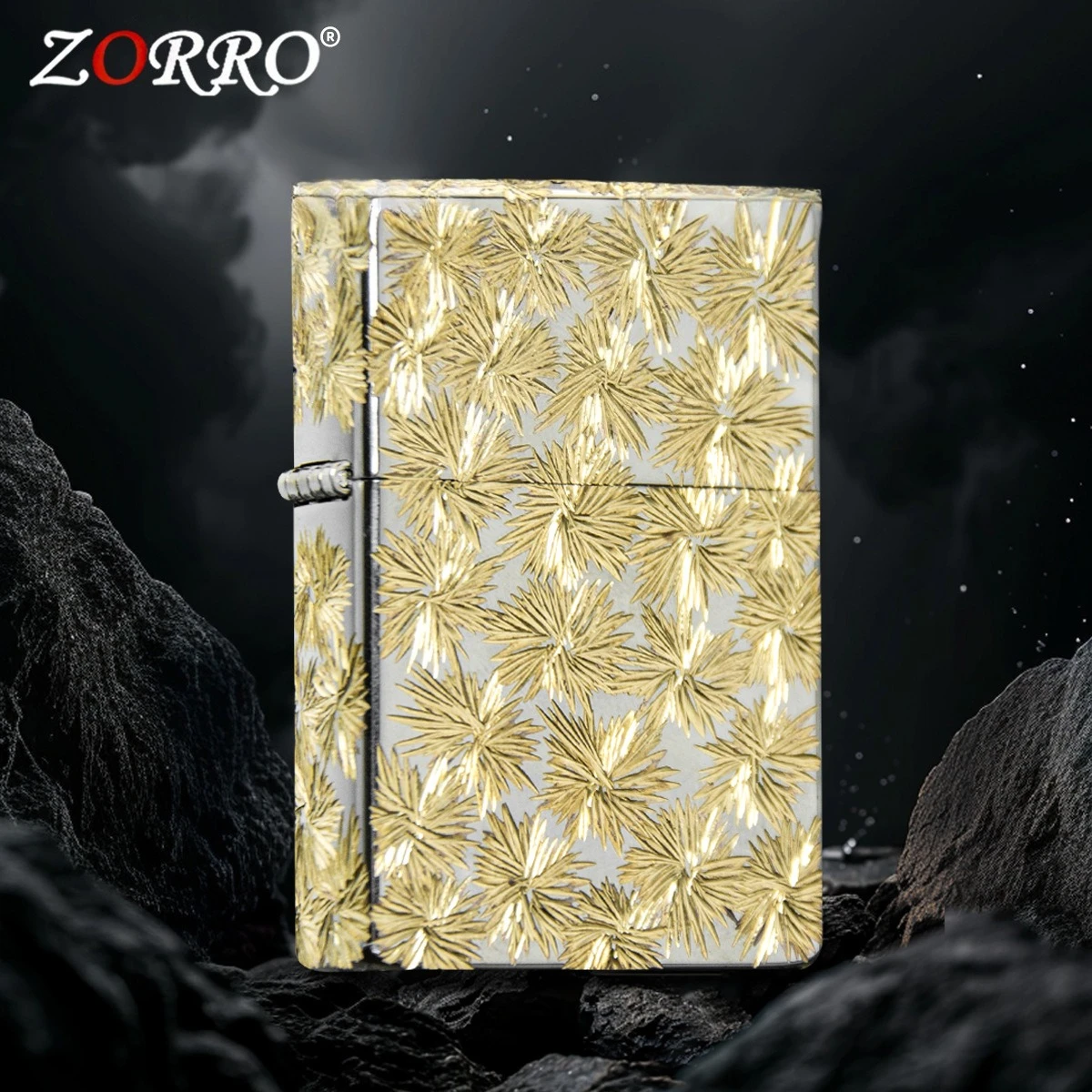 

Зажигалка ZORRO, хромированная, с ручной резьбой в виде пламени, керосиновая, креативный подарок для мужчин