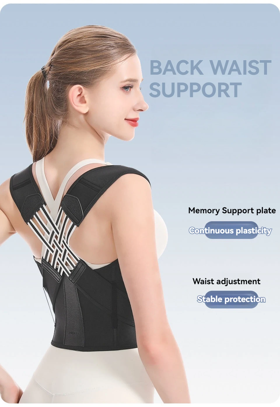 AOLIKES New Back Posture Corrector Brace for Women Men Breathable Back Posture Correction Back Support Belt Adjustable Shoulder