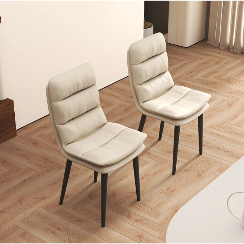 light luxury Dining chair living room relaxation Backrest chair Hotel Restaurant soft stool Cafe Leather chair  home furniture